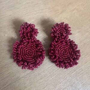 BaubleBar Burgundy Beaded Earrings